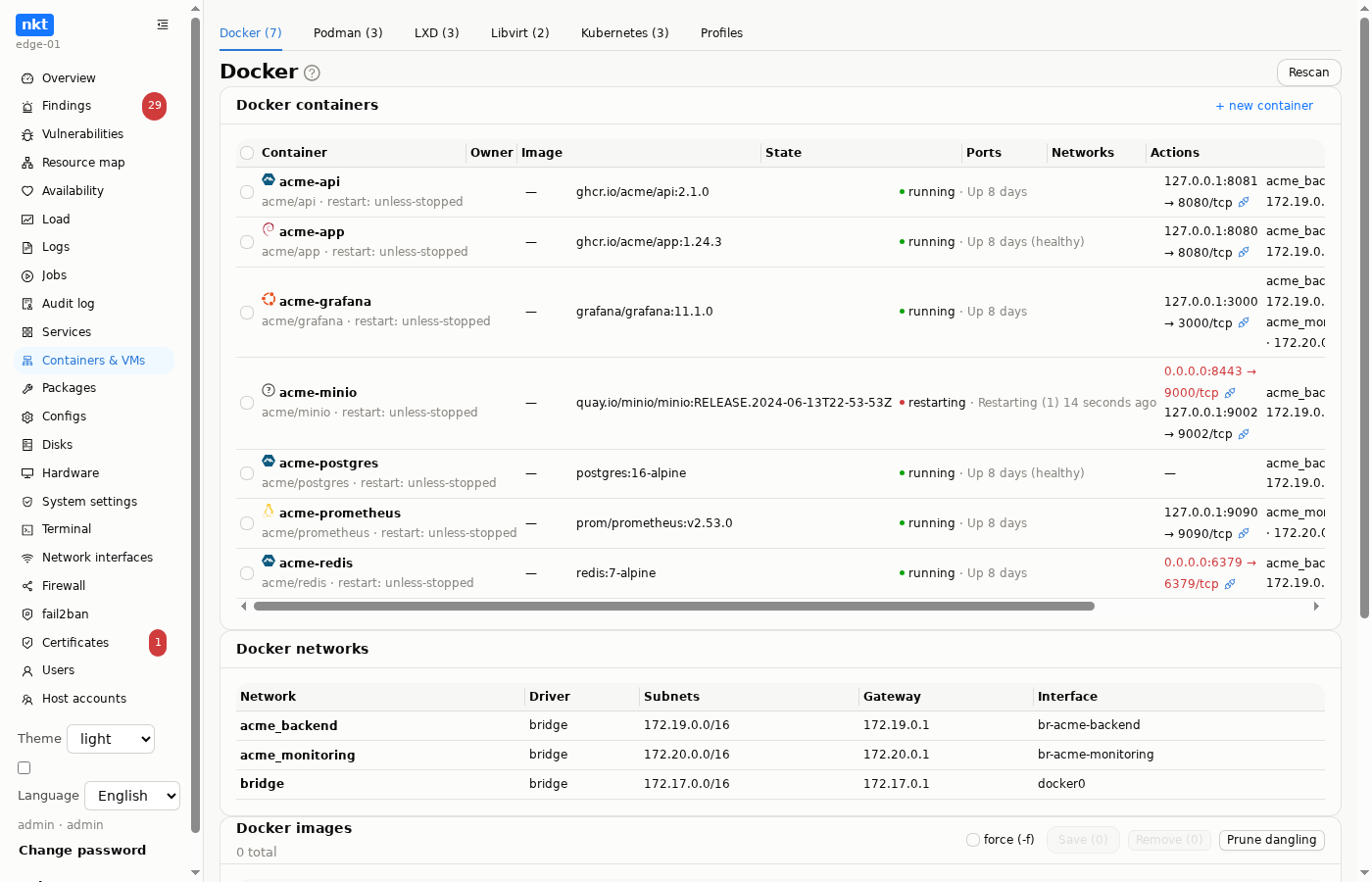Docker containers