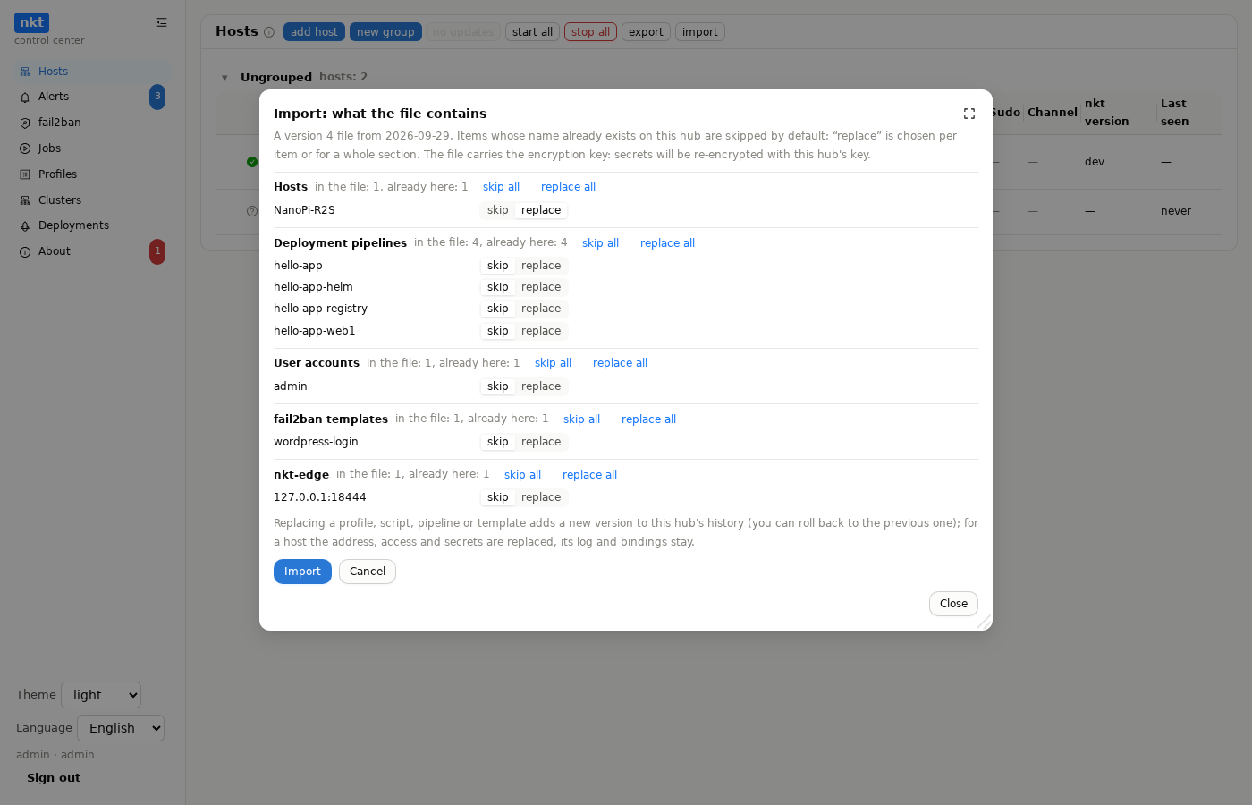 Import plan