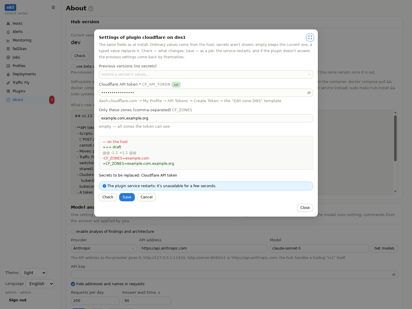 Plugin settings