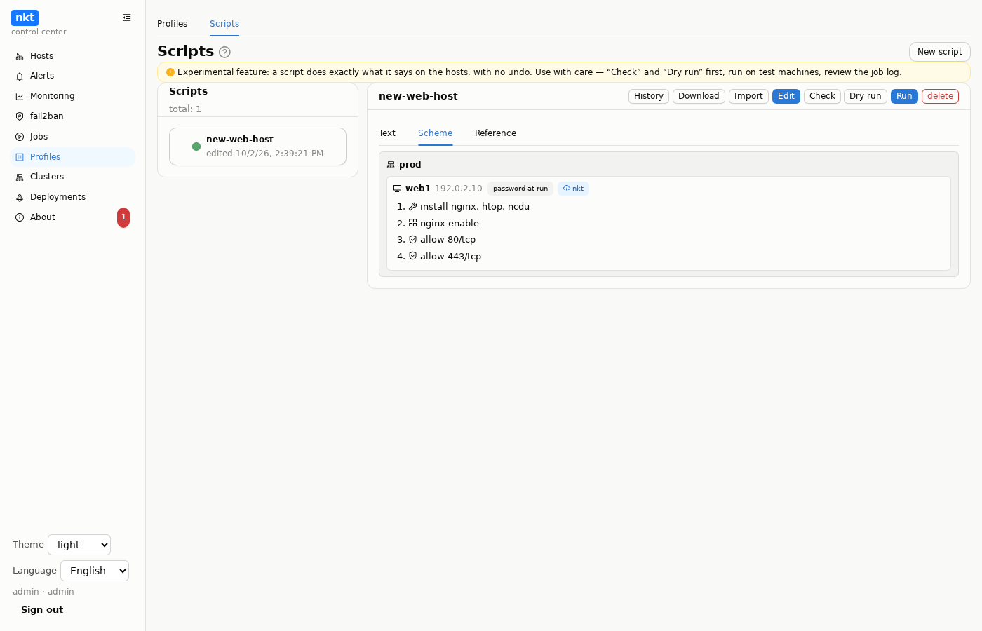 Script scheme